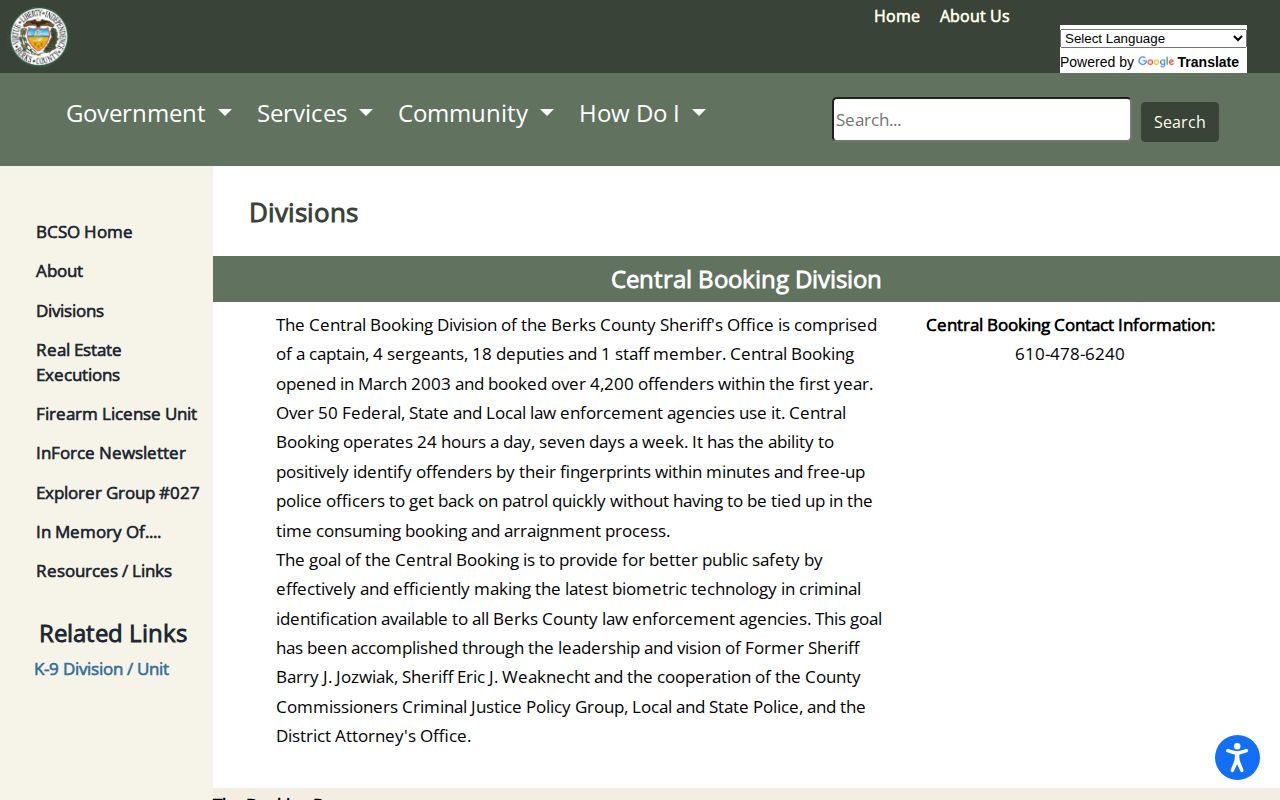 Berks County Central Booking release workflow